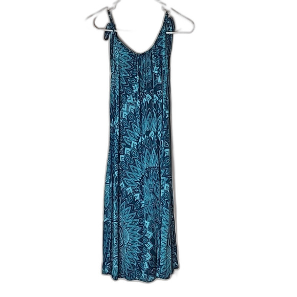 Dress By S. Oliver Midi Flowy Silky Multicolor Blues Size 38 = XS - Picture 3 of 6